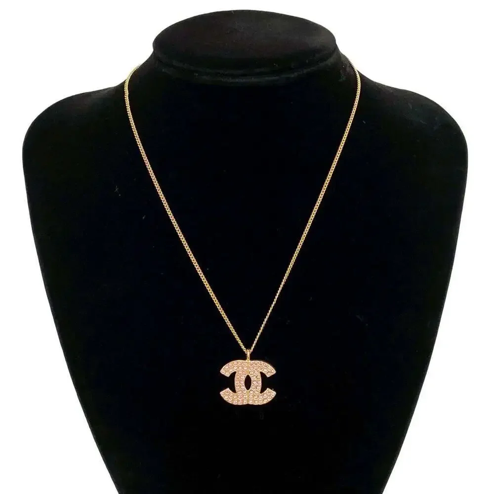 CHANEL Pink Logo Necklace